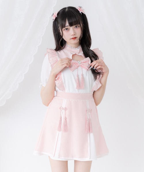 DearMyLove(ディアマイラブ)の「チャイナラインスリットスカート(スカート・レディース・ボルドー/ブラック×ホワイト/ブラック×ブルー/ホワイト×ピンク/ホワイト×ブルー・SMALL/3L/LL/LARGE/MEDIUM)」の21枚目の写真