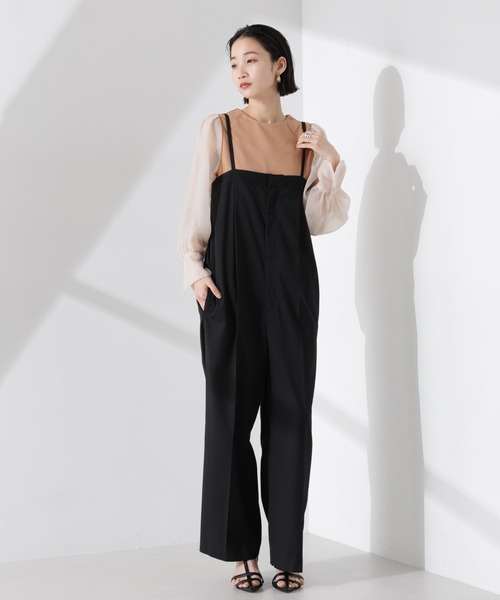 NANO universe（ナノユニバース）の「オーガンジースリーブコンビカットジョーゼットトップス（セットアップ可）（Tシャツ/カットソー・レディース・キャメル/ブラック/グレー・FREE）」の22枚目の写真