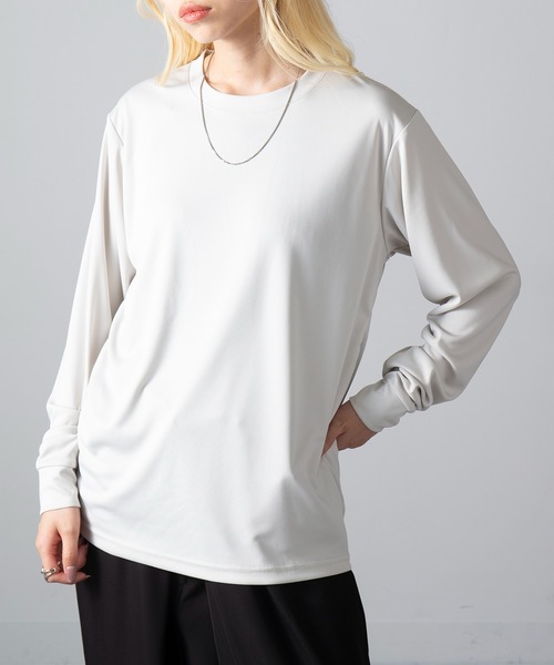 United Athle（ユナイテッドアスレ）の「【United Athle】4.4オンス ドライスムース ロングスリーブ Tシャツ ジム ヨガ ピラティス ロンT 5709（Tシャツ/カットソー・メンズ・ダークグリーン/ブラック/ネイビー/ホワイト/ダークパープル/ライトグリーン/オートミール/スミクロ/グレイッシュブルー・M/L/XL/S）」の16枚目の写真