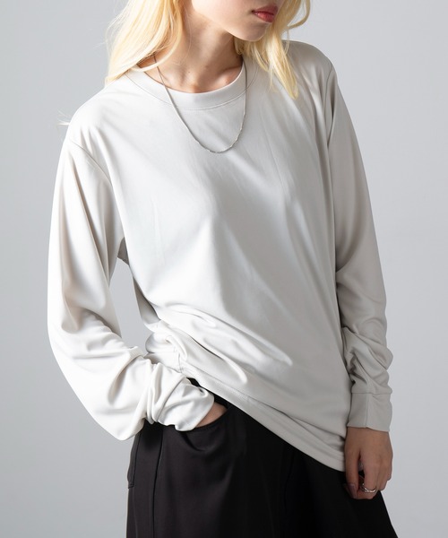 United Athle（ユナイテッドアスレ）の「【United Athle】4.4オンス ドライスムース ロングスリーブ Tシャツ ジム ヨガ ピラティス ロンT 5709（Tシャツ/カットソー・メンズ・ダークグリーン/ブラック/ネイビー/ホワイト/ダークパープル/ライトグリーン/オートミール/スミクロ/グレイッシュブルー・M/L/XL/S）」の17枚目の写真