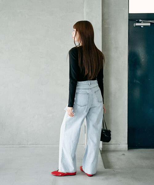 PUBLUX（パブリュクス）の「PUBLUX/パブリュクス レイヤード ラップ デニム　限定展開（デニムパンツ・レディース・サックスブルー/ブルー・M/S）」の10枚目の写真