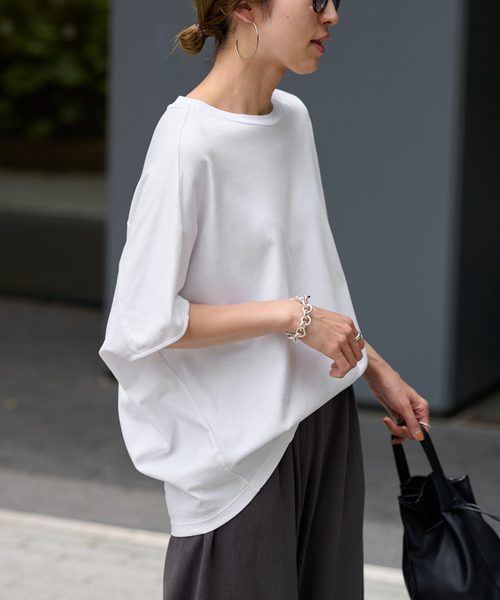 FRAMeWORK（フレームワーク）の「≪追加≫スムースコクーンプルオーバー（Tシャツ/カットソー・レディース・ブラウン/ホワイト/アイボリー/ブラック・FREE）」の19枚目の写真