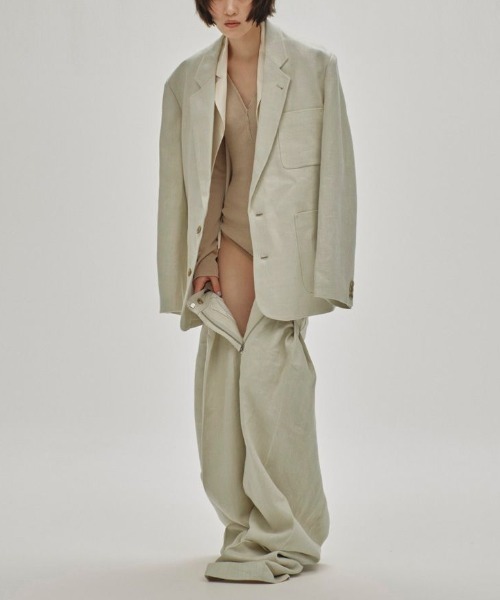 TODAYFUL（トゥデイフル）の「TODAYFUL Boyfriend Linen Jacket 12510103（テーラードジャケット・レディース・ベージュ/ブラウン/グリーン・36/38）」の9枚目の写真