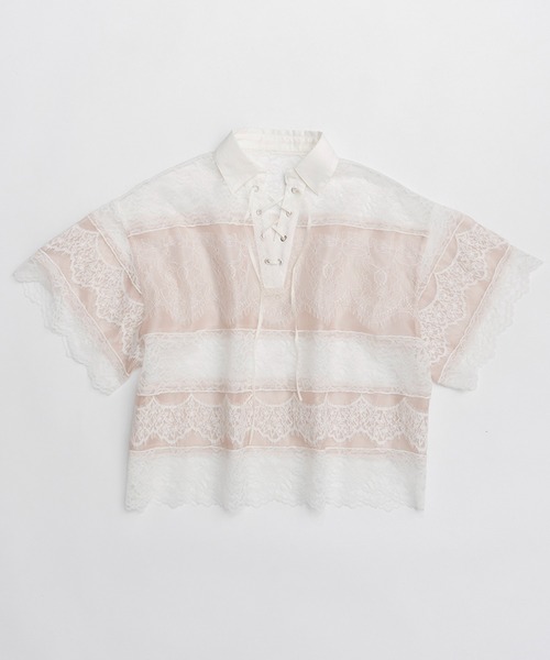 新品未使用　2025SS プランクプロジェクト　レース ラグビーシャツ　ポロ レースラグビーシャツ / Lace Rugby Shirt（シャツ/ブラウス
