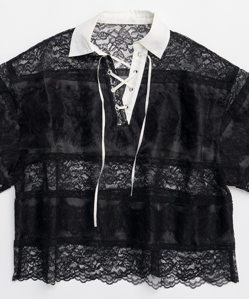 新品未使用　2025SS プランクプロジェクト　レース ラグビーシャツ　ポロ レースラグビーシャツ / Lace Rugby Shirt（シャツ/ブラウス
