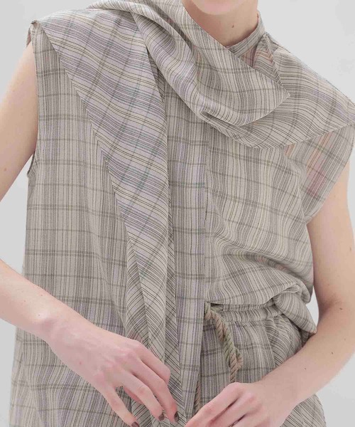 DRESSLAVE(ドレスレイブ)の「VOILE check blouse(ボイルチェックブラウス)(シャツ/ブラウス・レディース・マルチ・38)」の4枚目の写真