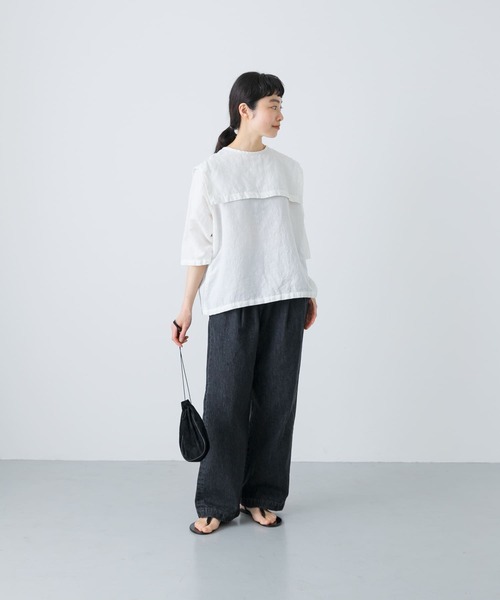 新品 今季 かぐれ ビッグカラー2WAYブラウス 2025年春秋 半袖