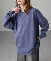 Soiunique | ピグメント加工　胸切り替えライン入ＢＩＧシルエット長袖Ｔシャツ　［Soiunique］(Tシャツ/カットソー)