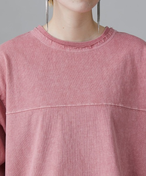Soiunique（スワユニーク）の「ピグメント加工　胸切り替えライン入ＢＩＧシルエット長袖Ｔシャツ　［Soiunique］（Tシャツ/カットソー・レディース・ブラック/ネイビー/レッド・M/L）」の12枚目の写真
