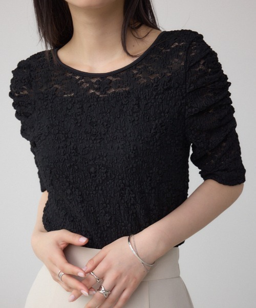 セール】2WAYギャザーレーストップス（Tシャツ/カットソー