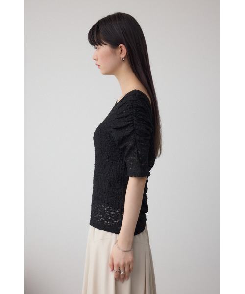 AZUL by moussy(アズールバイマウジー)の「2WAYギャザーレーストップス(Tシャツ/カットソー・レディース・ブルー/ブラック/ホワイト・FREE)」の20枚目の写真