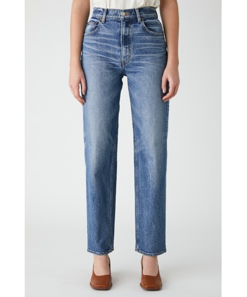 MOUSSY（マウジー）の「PLAIN JEANS STRAIGHT（デニムパンツ・レディース・ブルー/ライトブルー/ワンウォッシュ・27inch/23inch/24inch/25inch/26inch）」の4枚目の写真