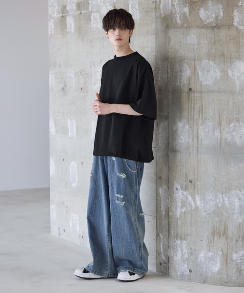 ピグメント加工ビッグシルエット半袖Tシャツ（Tシャツ/カットソー
