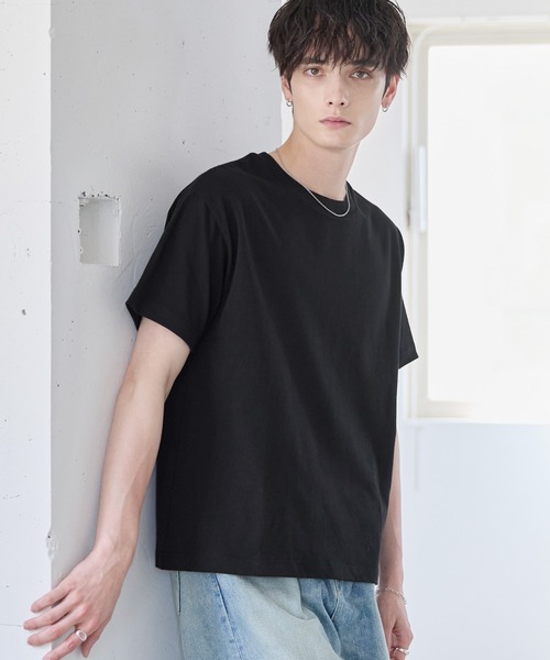 ASTRONOMY(アストロノミー)の「ESSENTIAL COTTON CROPPED T-SHIRT(Tシャツ/カットソー・メンズ・ブラック/ホワイト/ブラック系/ブラウン系/グレー系・S/M/L/XL)」の6枚目の写真