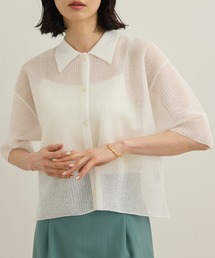 【洗える】シアークロップドポロニット