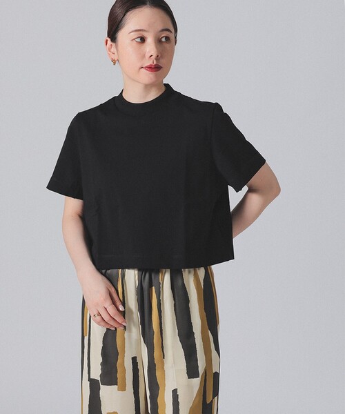 Demi-Luxe BEAMS(デミルクス ビームス)の「モックネック ショート Tシャツ(Tシャツ/カットソー・レディース・ブラック/ホワイト/グリーン系その他5・ONE SIZE)」の2枚目の写真