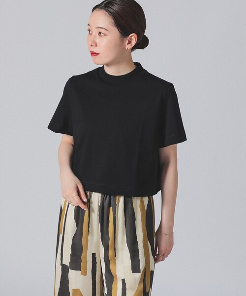 Demi-Luxe BEAMS(デミルクス ビームス)の「モックネック ショート Tシャツ(Tシャツ/カットソー・レディース・ブラック/ホワイト/グリーン系その他5・ONE SIZE)」の4枚目の写真