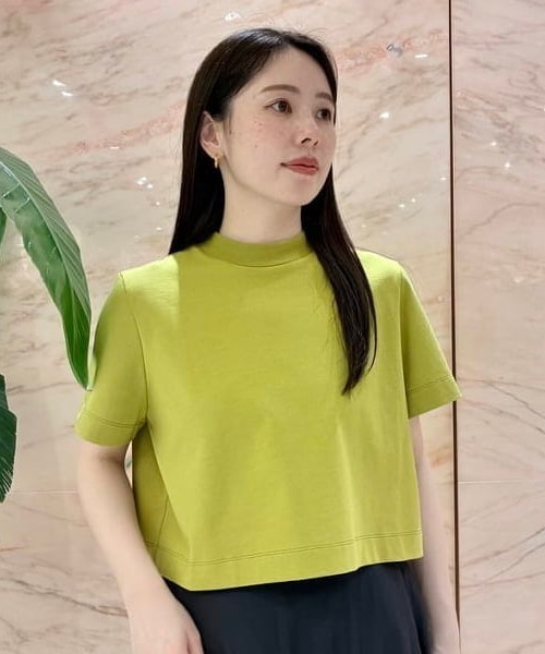 Demi-Luxe BEAMS(デミルクス ビームス)の「モックネック ショート Tシャツ(Tシャツ/カットソー・レディース・ブラック/ホワイト/グリーン系その他5/イエロー系その他2・ONE SIZE)」の4枚目の写真