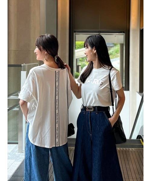 Day and Grade(デイアンドグレイド)の「【前田ゆかセレクト】バッグロゴTシャツ(Tシャツ/カットソー・レディース・ホワイト/ブラック・FREE)」の8枚目の写真
