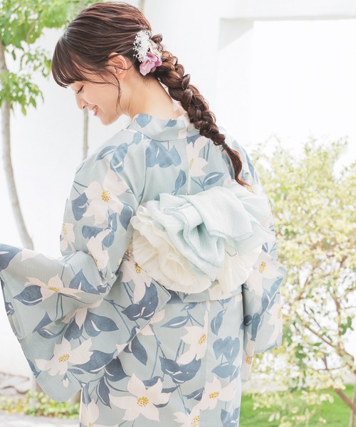 Honeys(ハニーズ)の「兵児帯(和装小物・レディース・スモークピンク/アイボリー/グレイッシュベージュ/グレイッシュブルー/ブラウン・F)」の14枚目の写真