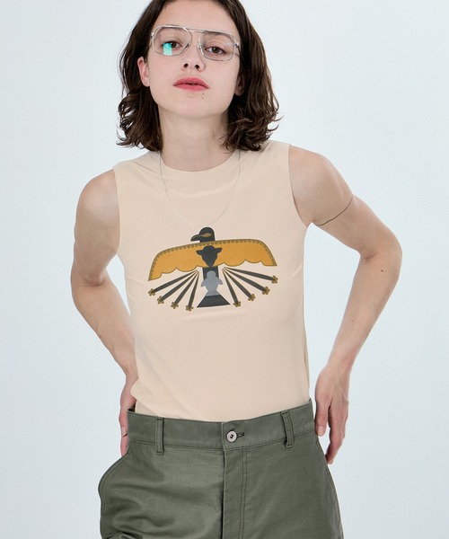 M TO R(ムウトアール)の「SECONDSKIN NUDE PEACE N/S TOPS(タンクトップ・レディース・ブラック/ベージュ・40/38)」の17枚目の写真