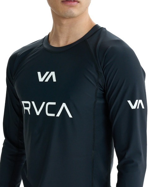 RVCA メンズ 【VA SPORT】 VA RVCA RASH LS 長袖ラッシュガード 【2025年夏モデル】/ルーカ水陸両用ストレッチロゴ長袖ラッシュガード（水着）