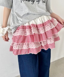 SOLLON.（ソルロン）の「ギンガムチェックレースティアードミニスカパン（スカート）」