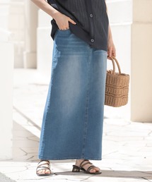 n'OrLABEL | 【機能素材】『デニムナロースカート』(デニムスカート)