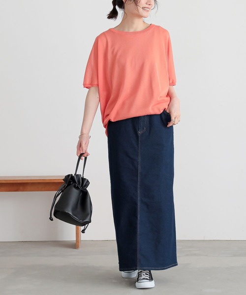 n'OrLABEL(ノアールレーベル)の「【機能素材】『デニムナロースカート』(デニムスカート・レディース・ネイビー/ブルー・S~M/L~LL/3L)」の12枚目の写真