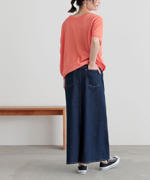 n'OrLABEL(ノアールレーベル)の「【機能素材】『デニムナロースカート』(デニムスカート・レディース・ネイビー/ブルー・S~M/L~LL/3L)」の13枚目の写真