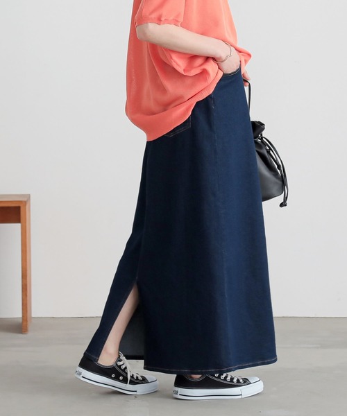 n'OrLABEL(ノアールレーベル)の「【機能素材】『デニムナロースカート』(デニムスカート・レディース・ネイビー/ブルー・S~M/L~LL/3L)」の11枚目の写真
