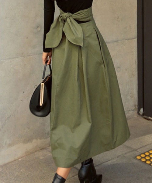SallyLunn(サリーラン)の「Aラインワイドスカート(スカート・レディース・グリーン/ブラック・MEDIUM/LARGE)」の2枚目の写真