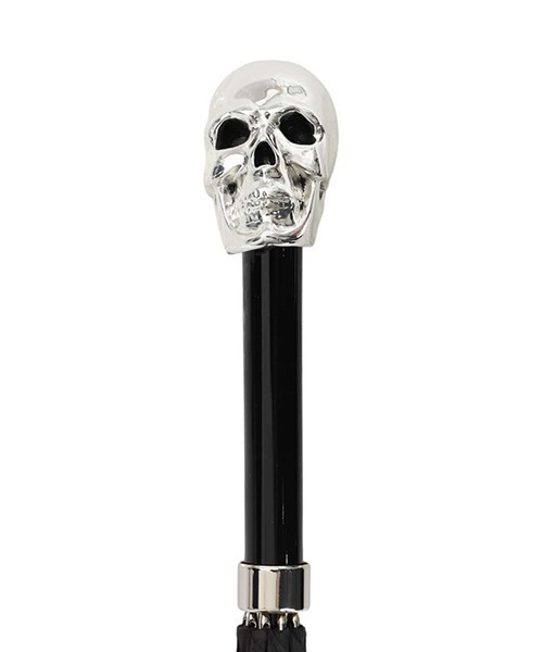 FOX UMBRELLAS（フォックスアンブレラズ）の「FOX UMBRELLAS / フォックス アンブレラズ：GT27 SKULL Silver Plated 晴雨兼用（UV）64㎝：FX-GT27-SK-G0-99[MUS]（長傘・メンズ・ブラック・FREE）」の5枚目の写真