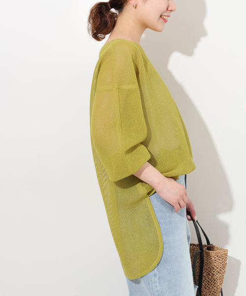 JOURNAL STANDARD relume（ジャーナルスタンダード　レリューム）の「メッシュプルオーバー（ニット/セーター・レディース・カーキ/イエロー/ホワイト・FREE）」の16枚目の写真