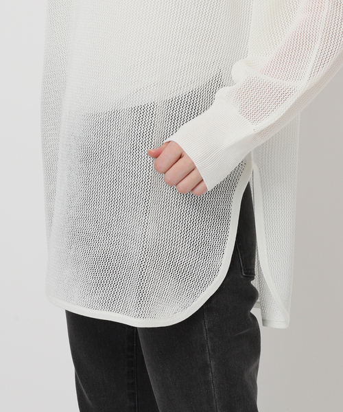 JOURNAL STANDARD relume（ジャーナルスタンダード　レリューム）の「メッシュプルオーバー（ニット/セーター・レディース・カーキ/イエロー/ホワイト・FREE）」の9枚目の写真