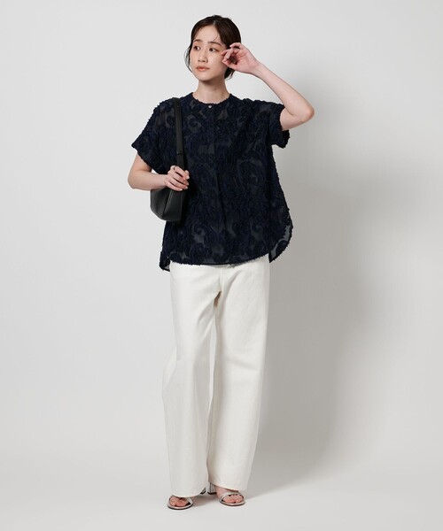 新品 UNITED ARROWS ペイズリー カット ジャガード ブラウス UNITED ARROWS｜ペイズリー カット ジャガード ブラウス