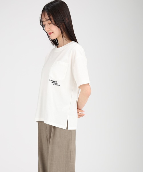 fifth（フィフス）の「刺繍ロゴポケットTシャツ（Tシャツ/カットソー・レディース・ブルーグリーン/グレー/オフホワイト・L/M）」の5枚目の写真