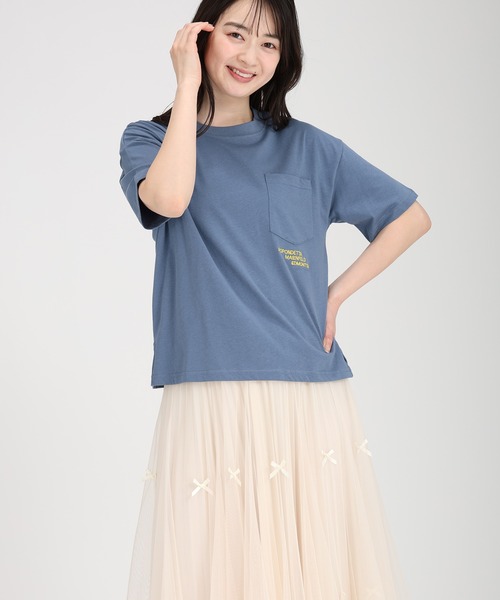 fifth（フィフス）の「刺繍ロゴポケットTシャツ（Tシャツ/カットソー・レディース・ブルーグリーン/グレー/オフホワイト・L/M）」の11枚目の写真