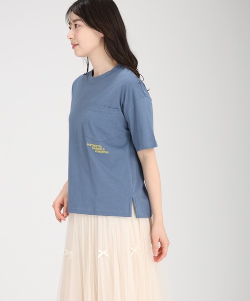 fifth（フィフス）の「刺繍ロゴポケットTシャツ（Tシャツ/カットソー・レディース・ブルーグリーン/グレー/オフホワイト・L/M）」の12枚目の写真