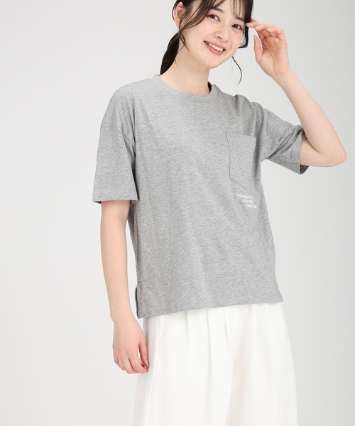 fifth（フィフス）の「刺繍ロゴポケットTシャツ（Tシャツ/カットソー・レディース・ブルーグリーン/グレー/オフホワイト・L/M）」の18枚目の写真