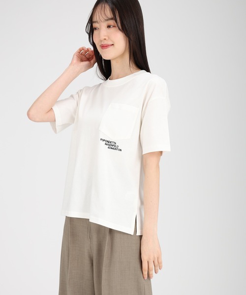 fifth（フィフス）の「刺繍ロゴポケットTシャツ（Tシャツ/カットソー・レディース・ブルーグリーン/グレー/オフホワイト・L/M）」の4枚目の写真