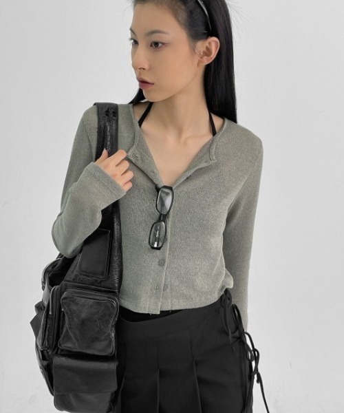 ★LEONARD★2024／完売品★ボレロ　カーディガン★３★ セール】 『洗濯可』幾何学柄ジャガードカーディガン