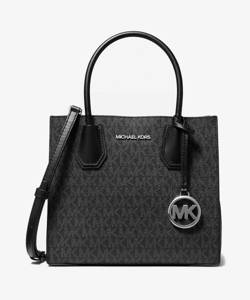 MICHAEL KORS(マイケルコース)の「MERCER ショッパートート クロスボディ ミディアム - MKシグネチャー(ショルダーバッグ・レディース・ブラック・FREE)」の1枚目の写真