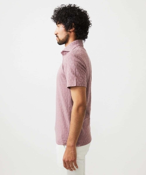 MICHEL KLEIN HOMME   （ミッシェルクランオム）の「《日本製》幾何学柄ポロシャツ（ポロシャツ・メンズ・ホワイト/ネイビー/ピンク・MEDIUM/LARGE/X-LARGE）」の6枚目の写真