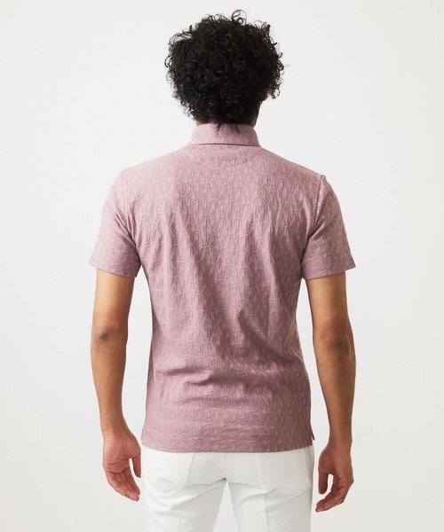 MICHEL KLEIN HOMME   （ミッシェルクランオム）の「《日本製》幾何学柄ポロシャツ（ポロシャツ・メンズ・ホワイト/ネイビー/ピンク・MEDIUM/LARGE/X-LARGE）」の7枚目の写真