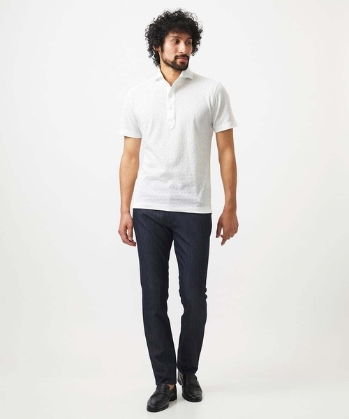 MICHEL KLEIN HOMME   （ミッシェルクランオム）の「《日本製》幾何学柄ポロシャツ（ポロシャツ・メンズ・ホワイト/ネイビー/ピンク・MEDIUM/LARGE/X-LARGE）」の14枚目の写真