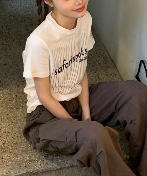 Vipoa(ヴィポア)の「SportyナンバリングロゴTee(Tシャツ/カットソー・レディース・ホワイト/グレー・FREE)」の5枚目の写真
