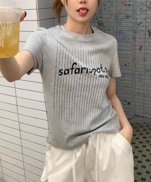 Vipoa(ヴィポア)の「SportyナンバリングロゴTee(Tシャツ/カットソー・レディース・ホワイト/グレー・FREE)」の16枚目の写真