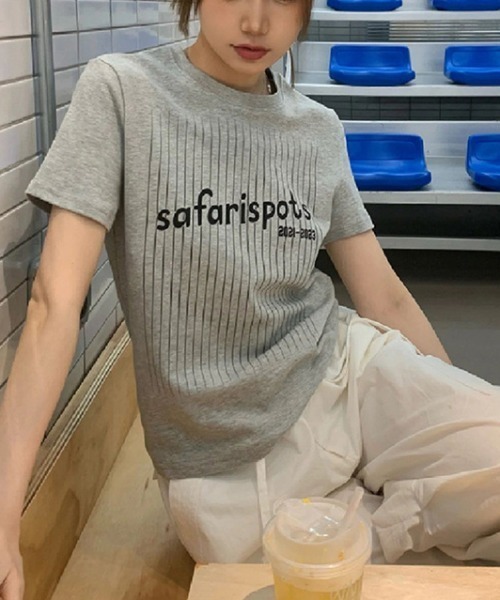 Vipoa(ヴィポア)の「SportyナンバリングロゴTee(Tシャツ/カットソー・レディース・ホワイト/グレー・FREE)」の17枚目の写真