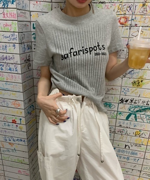 Vipoa(ヴィポア)の「SportyナンバリングロゴTee(Tシャツ/カットソー・レディース・ホワイト/グレー・FREE)」の22枚目の写真